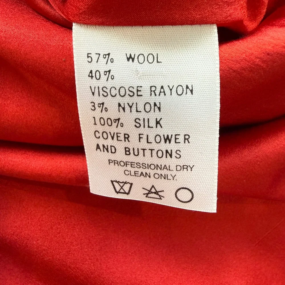 St. John Collection Red Wool Knit Skirt Suit Set Marie Gray Jacket Skirt Sz 14‎